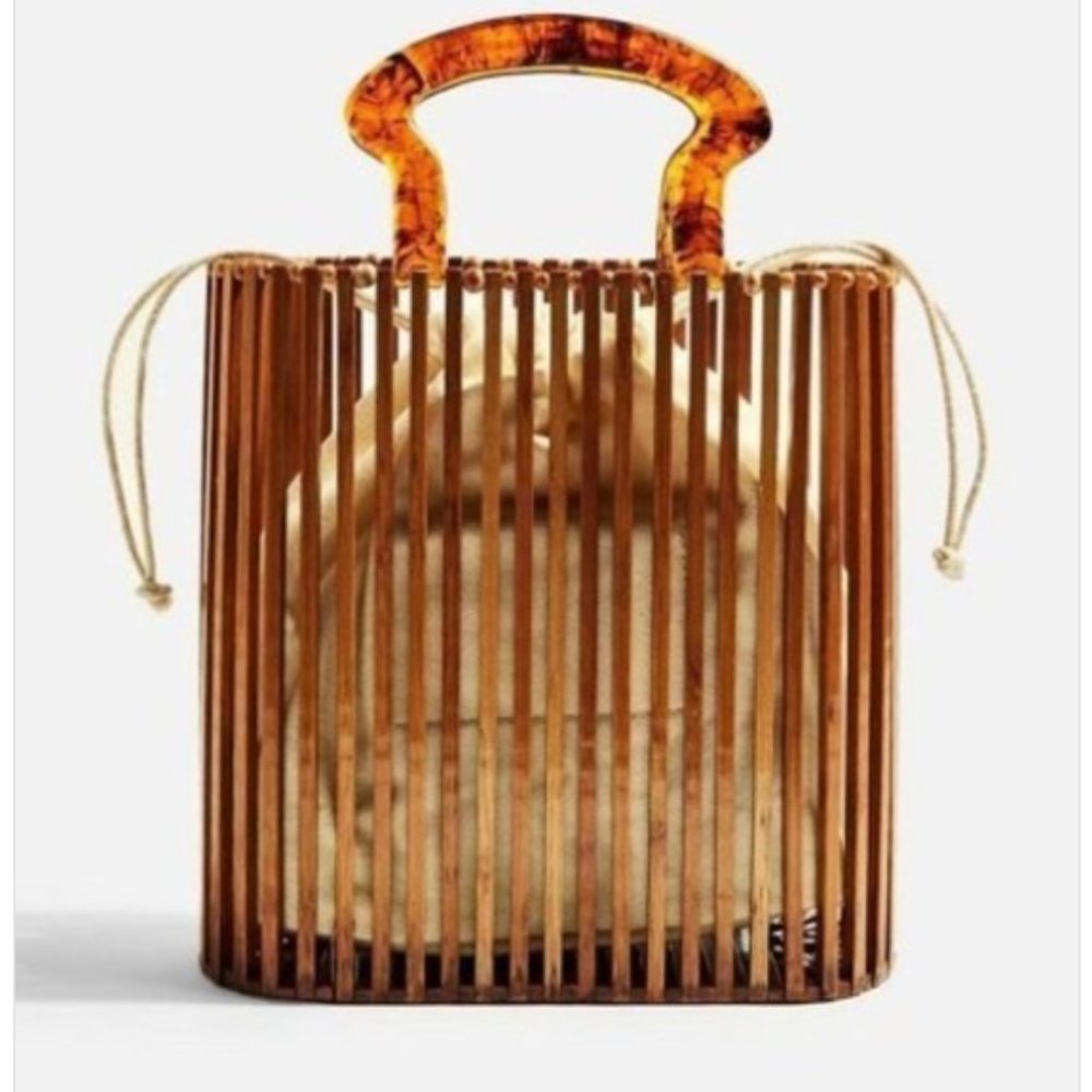 Vintage Bamboo Woven Handbag- Chic